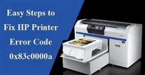 HP Printer error code 0x83c0000a