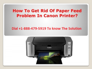Canon PIXMA Paper Feed Problem