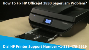 HP Oﬃcejet 3830 paper jam