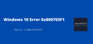 fix Windows 10 Error 0x800703F1