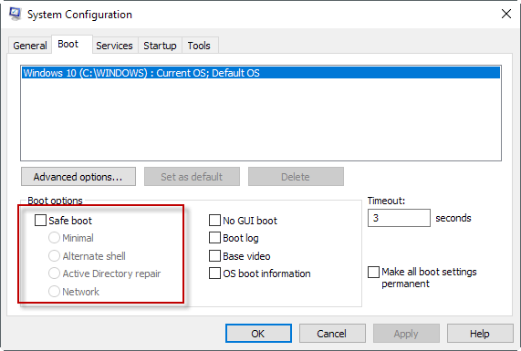 safe mode to resolve Error 1073740791 in Windows 10