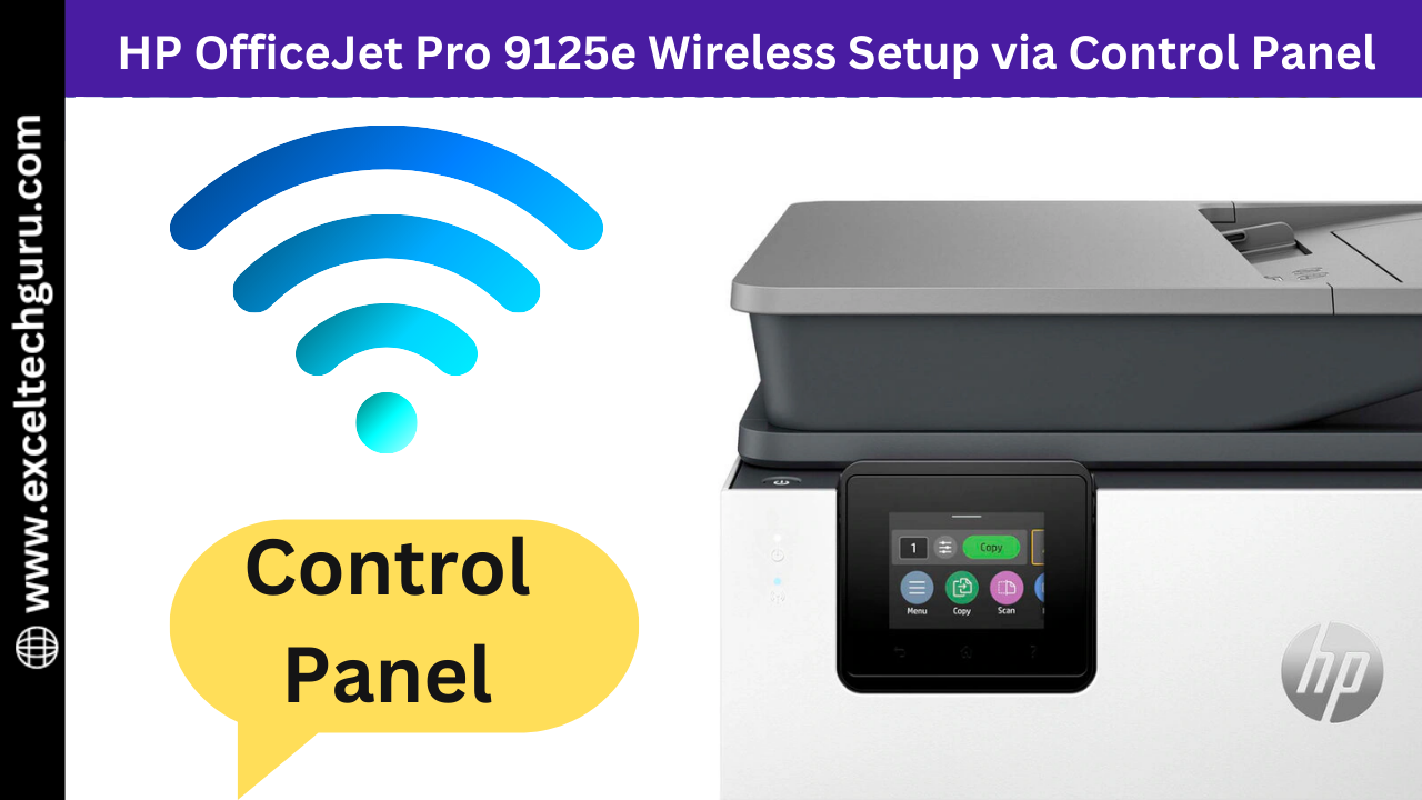 HP OfficeJet Pro 9125e Wireless Setup via Control Panel