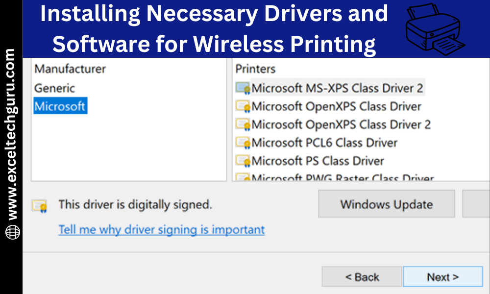 Installing Necessary Drivers and Software for Wireless Printing